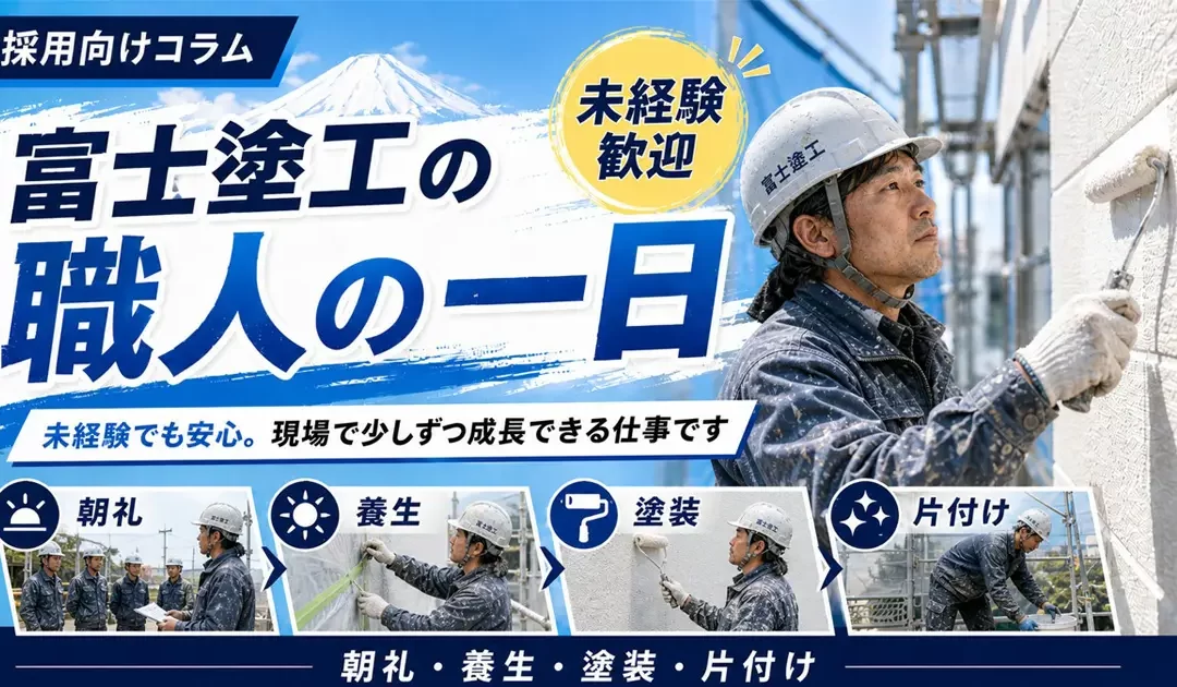 富士塗工の職人の一日。現場で少しずつ成長できる仕事です。