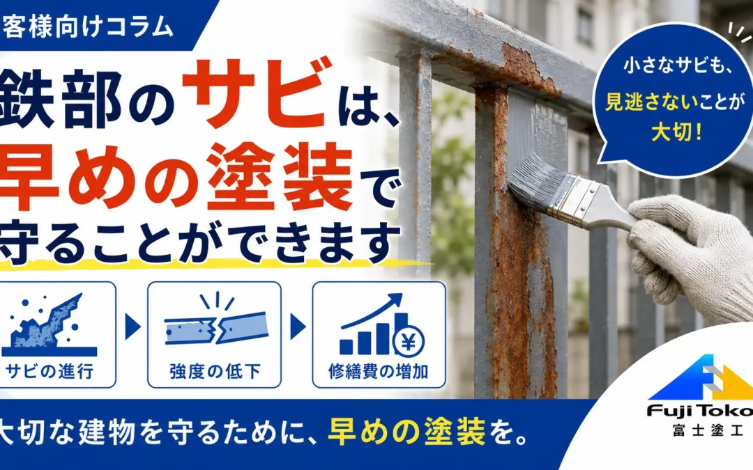 鉄部のサビは、早めの塗装で守ることができます