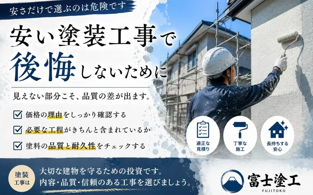 安い塗装工事で後悔しないために