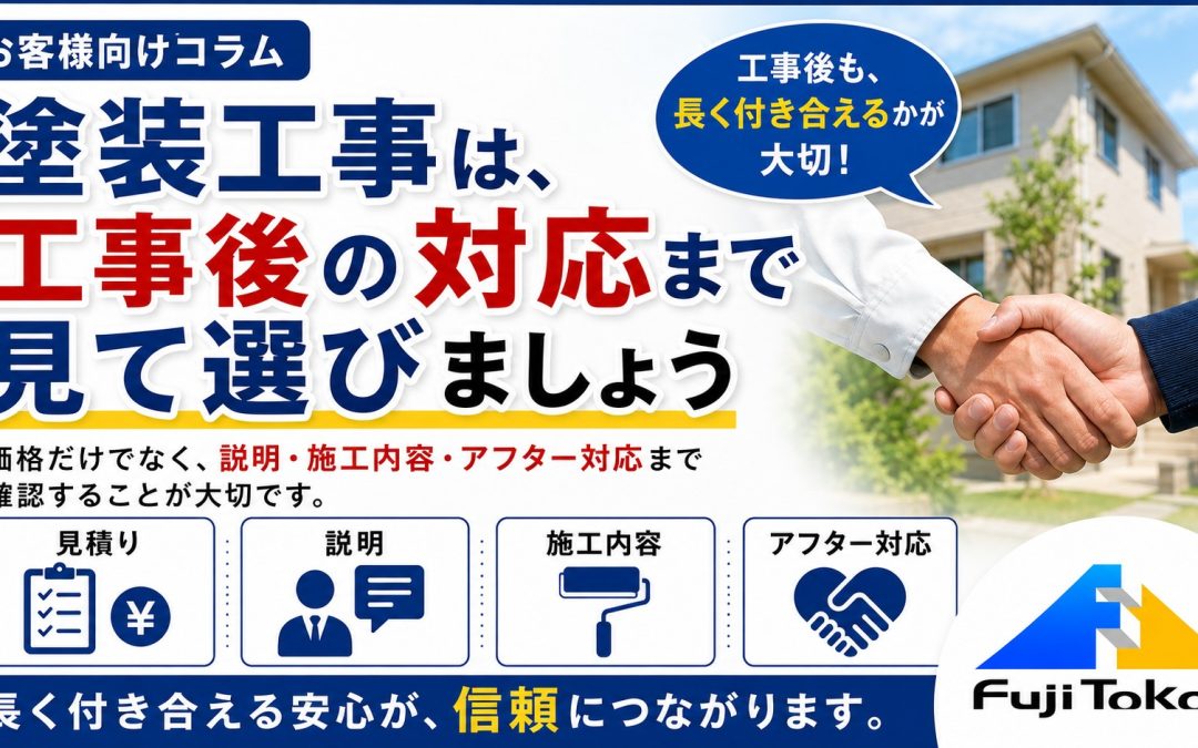 塗装工事は、工事後の対応まで見て選びましょう
