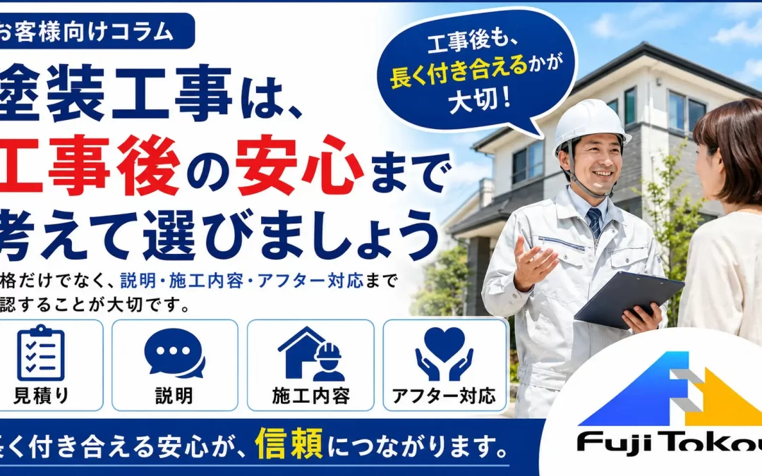 塗装工事は、工事後の安心まで考えて選びましょう