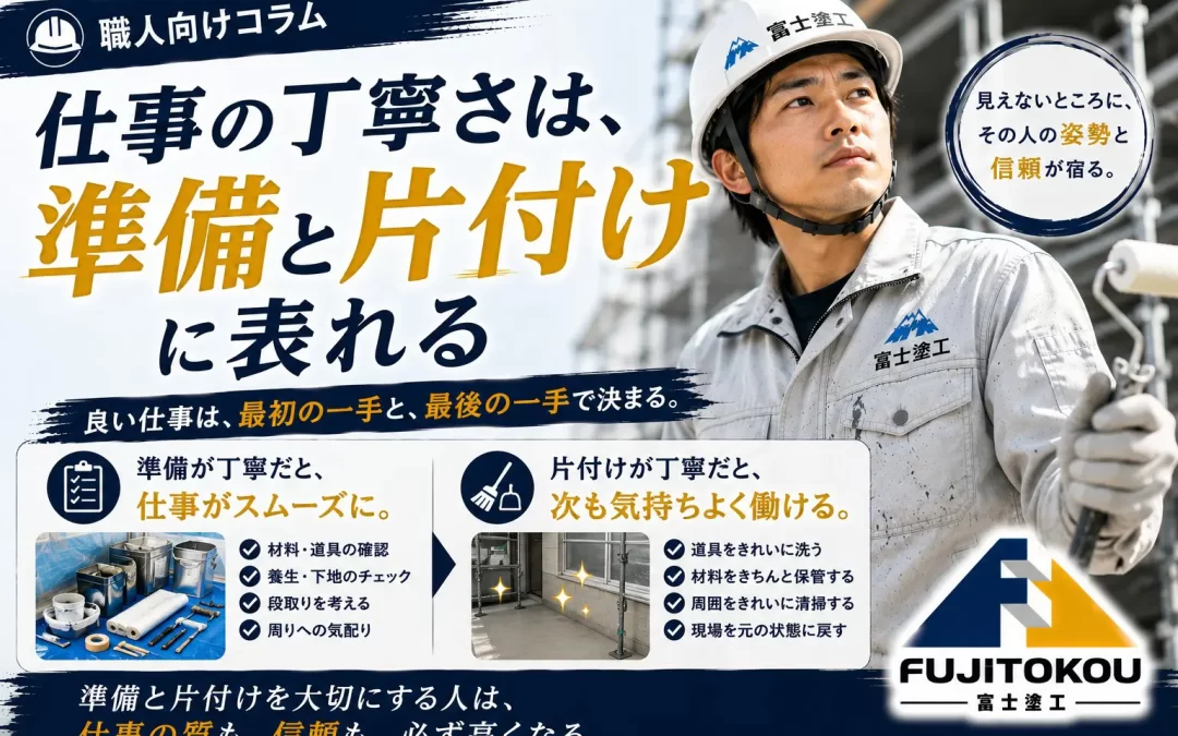 仕事の丁寧さは、準備と片付けに表れる