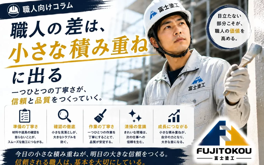 職人の差は、小さな積み重ねに出る