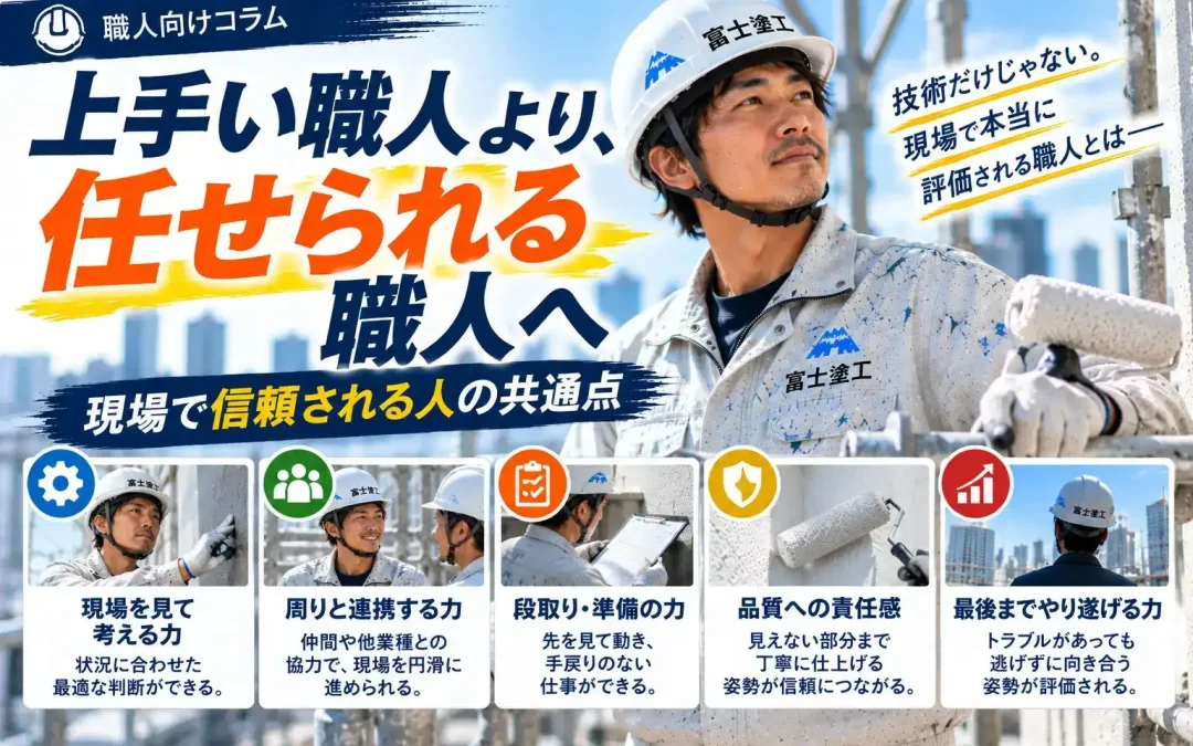 上手い職人より、任せられる職人へ｜現場で信頼される人の共通点