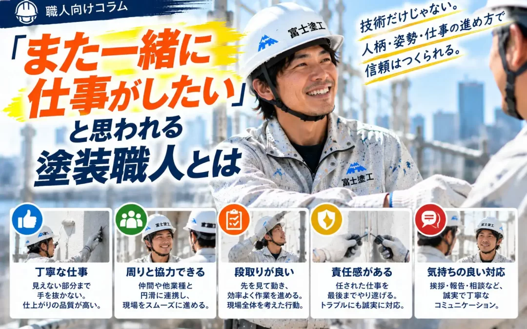 「また一緒に仕事がしたい」と思われる塗装職人とは