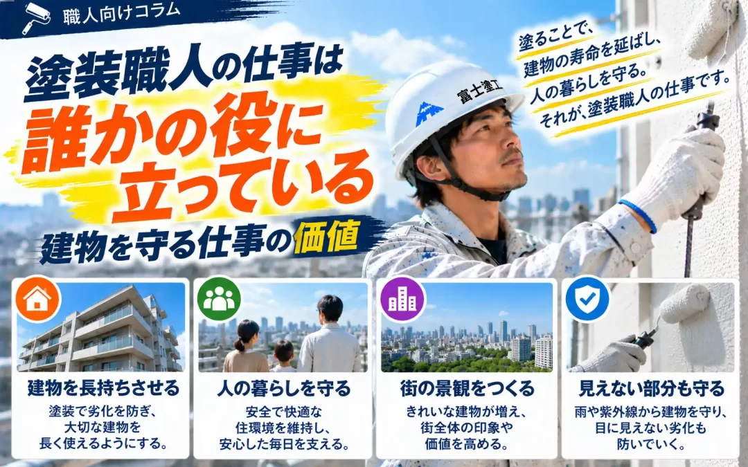 塗装職人の仕事は誰かの役に立っている｜建物を守る仕事の価値