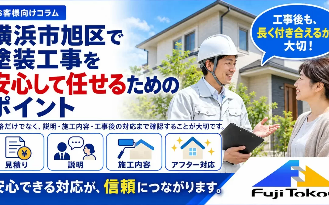 横浜市旭区で塗装工事を安心して任せるためのポイント