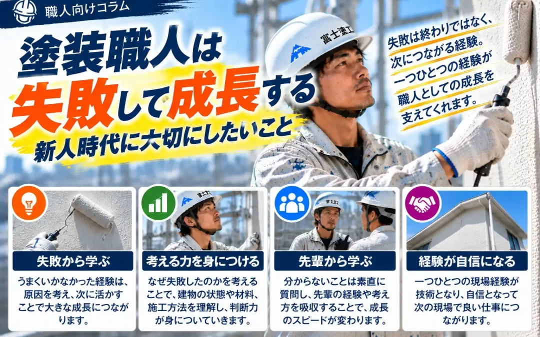 塗装職人は失敗して成長する｜新人時代に大切にしたいこと