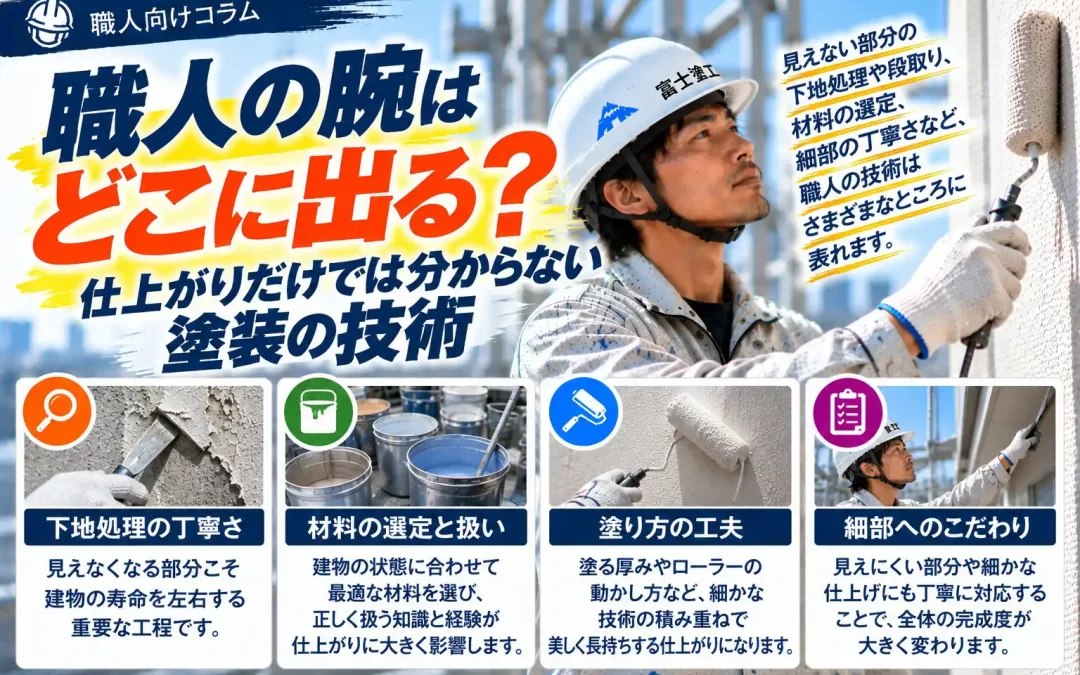 職人の腕はどこに出る？仕上がりだけでは分からない塗装の技術