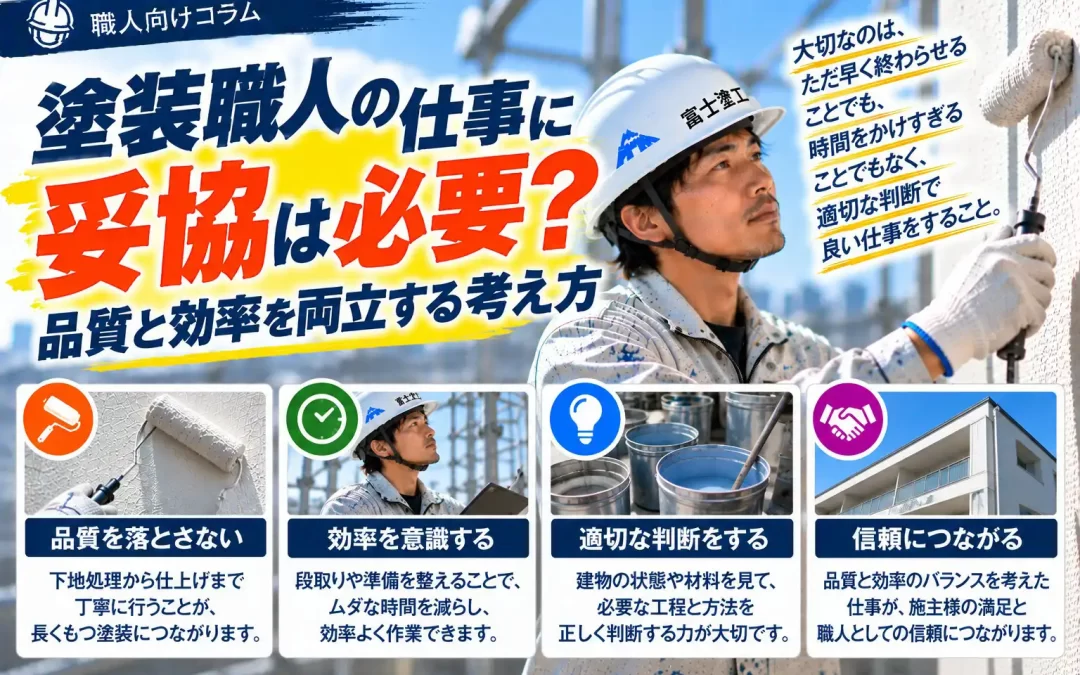 塗装職人の仕事に妥協は必要？品質と効率を両立する考え方