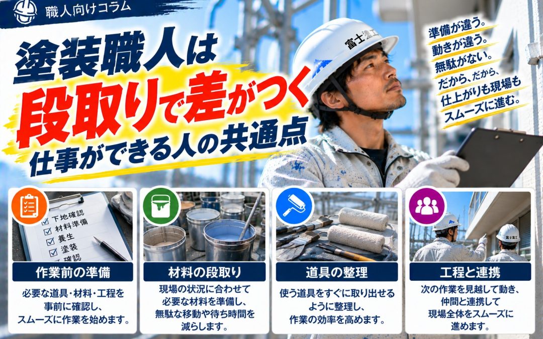 塗装職人は段取りで差がつく｜仕事ができる人の共通点