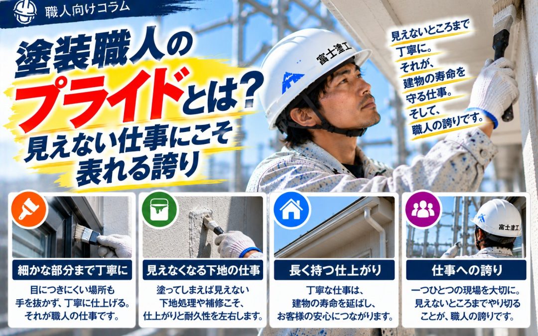 塗装職人のプライドとは？見えない仕事にこそ表れる誇り