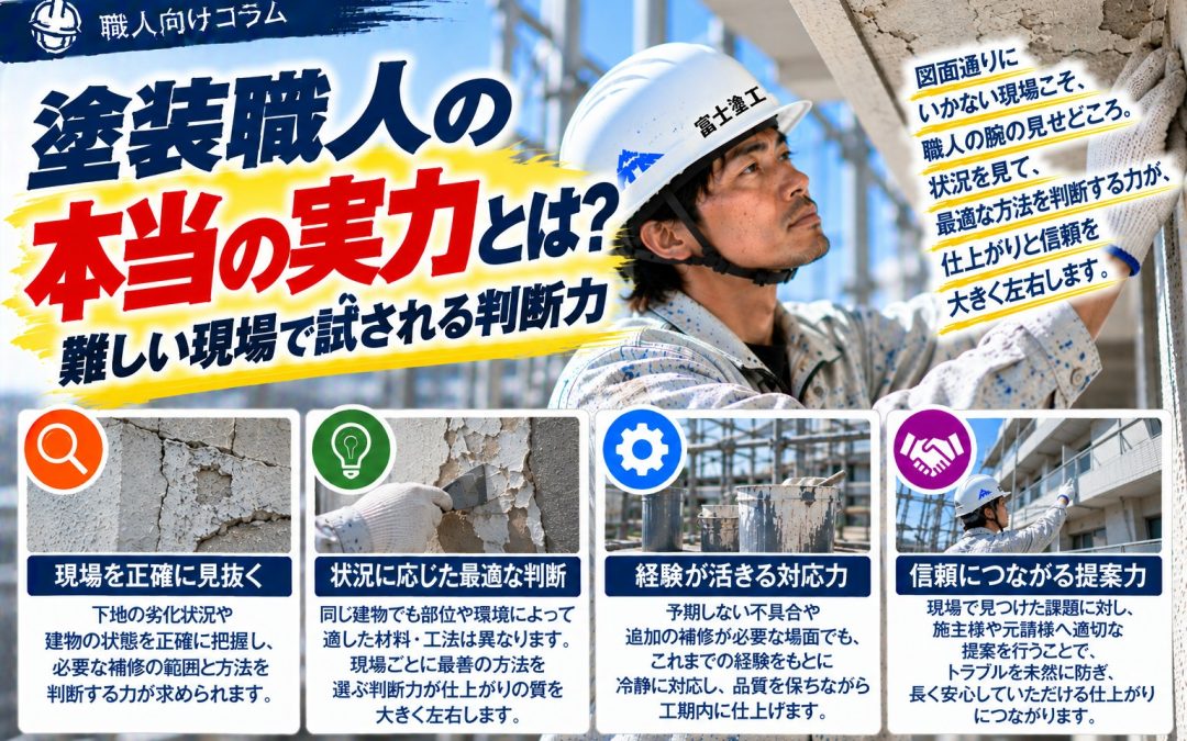 塗装職人の本当の実力とは？難しい現場で試される判断力